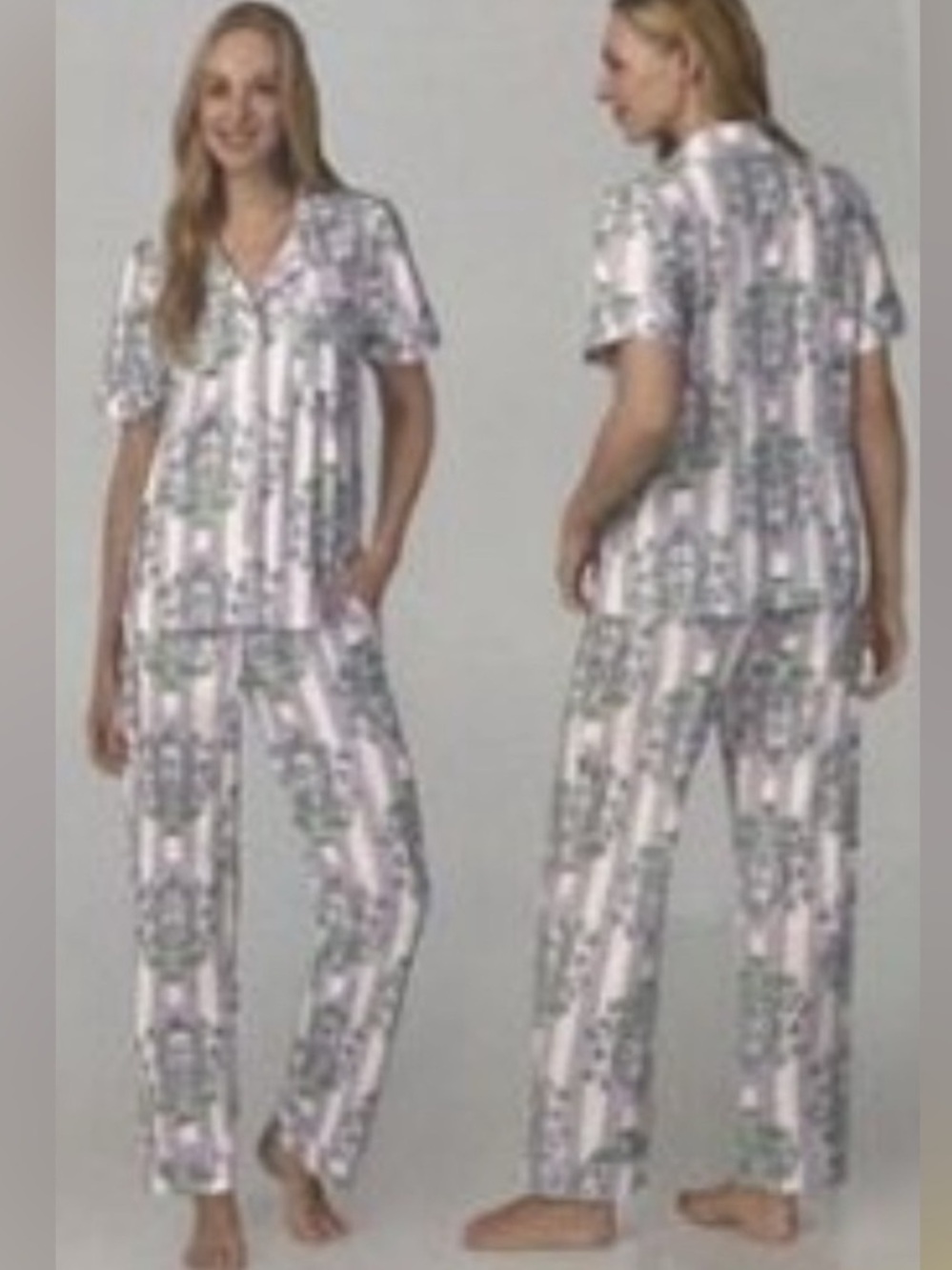 Bedhead purple Floral Purple Pajama Set with Short Sleeves /small